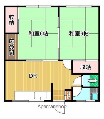 矢原アパート(2DK/2階)の間取り写真