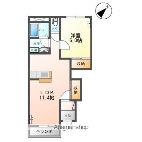 ミラドール(1LDK/1階)の間取り写真