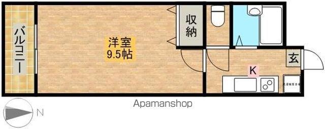 モンレーヴ三方原(1K/3階)の間取り写真