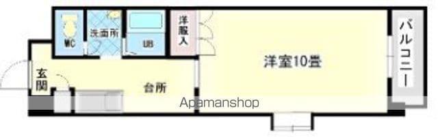 トレンディ山越(1DK/5階)の間取り写真