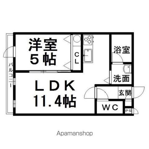 ヴァンドーム青葉(1LDK/3階)の間取り写真