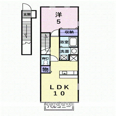エヴァーグリーンⅡ(1LDK/2階)の間取り写真