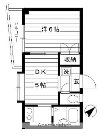 ハイツヤスハラ(1DK/4階)の間取り写真