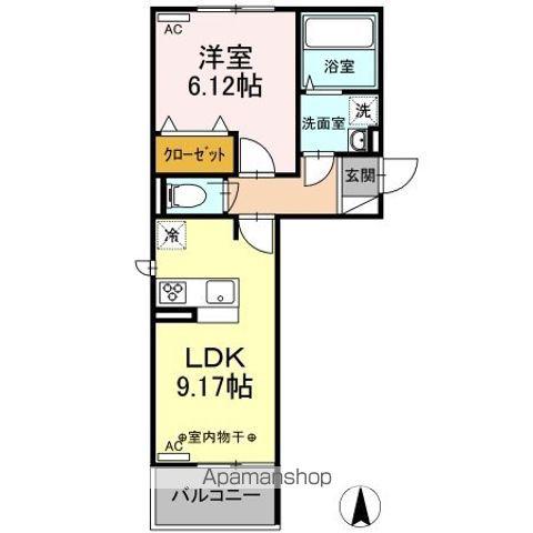 VILLA REGALOⅡ(1LDK/3階)の間取り写真