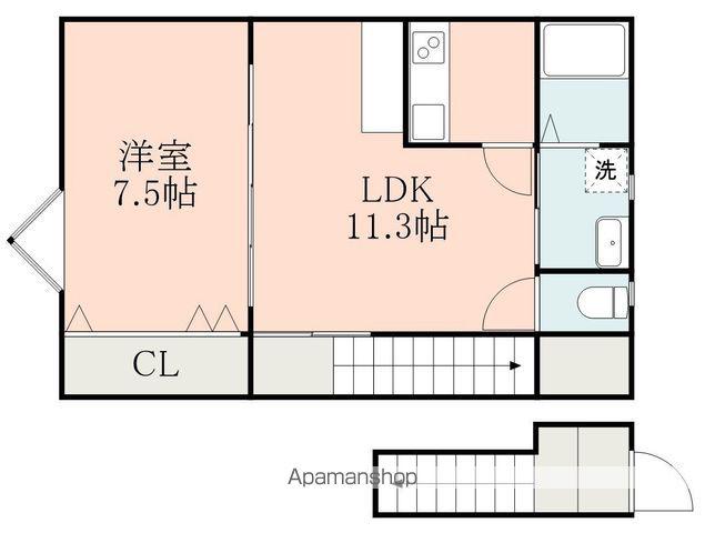 YOSHITOMI BASE(1LDK/1階)の間取り写真