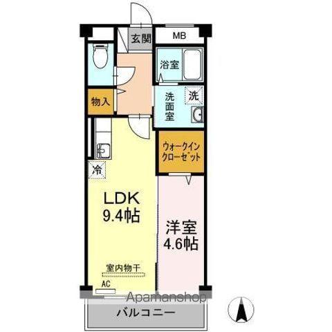 フォレスト林町(1LDK/3階)の間取り写真