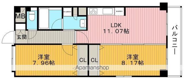 LUXE北桜塚(2LDK/4階)の間取り写真