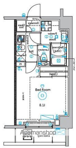 DIPS四ツ木(1K/7階)の間取り写真