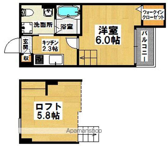 COLOR(1K/1階)の間取り写真