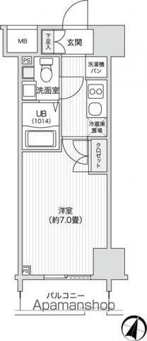 レジディア笹塚2(1K/6階)の間取り写真