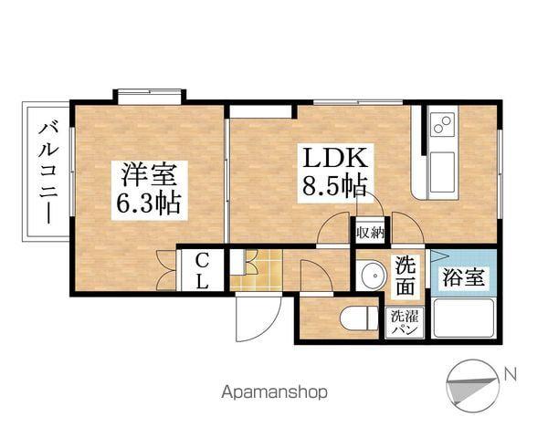 ピースフルドロール(1LDK/1階)の間取り写真