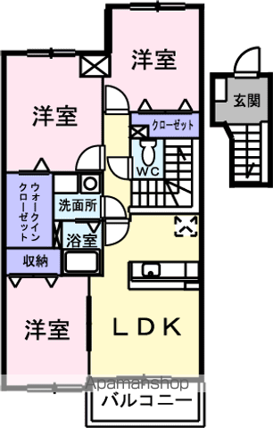 ヒルサイドスクエアⅠ(3LDK/3階)の間取り写真