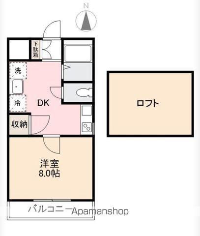 フォルテⅡ(1K/4階)の間取り写真