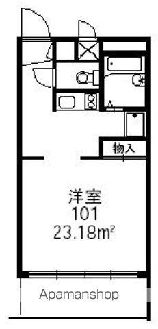 レオパレスプレージュ(1K/1階)の間取り写真