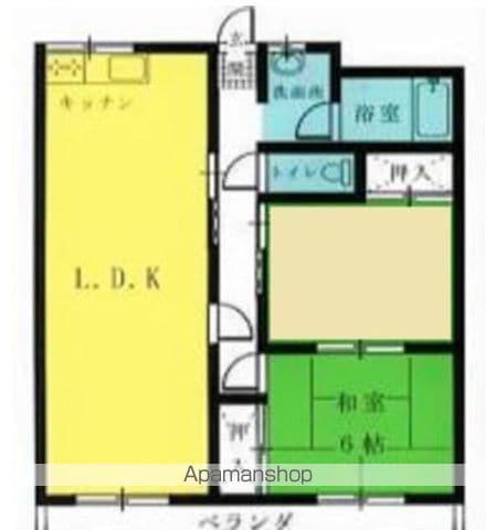 日栄コーポ(2LDK/4階)の間取り写真