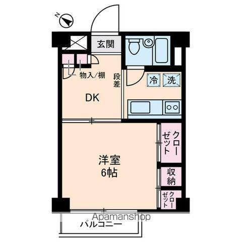 成城ロイヤルマンション(1DK/5階)の間取り写真