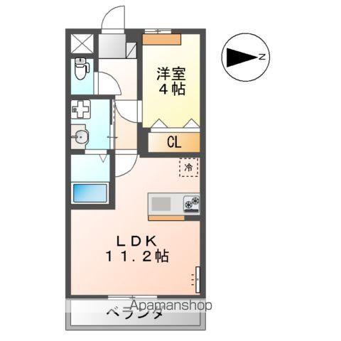 ユースハイム(1LDK/2階)の間取り写真