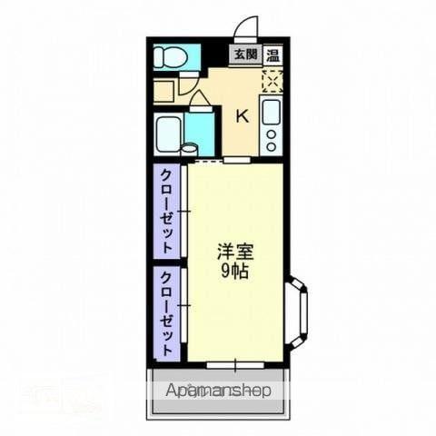 エステート石田A(1K/1階)の間取り写真