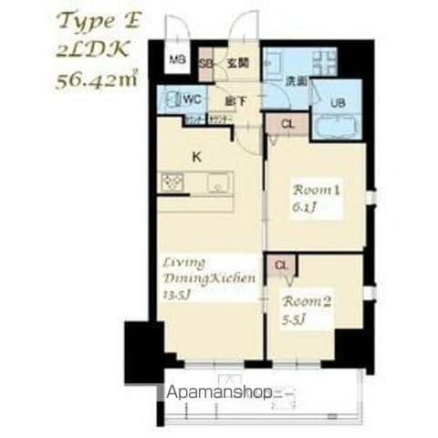 スプランディッド大山(2LDK/14階)の間取り写真