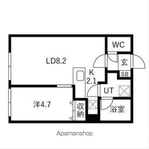 ブリス北円山(1LDK/2階)の間取り写真