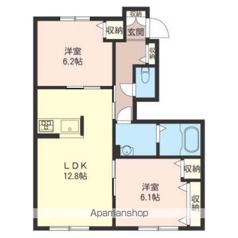 SOUJIN HILLS Ⅱ(2LDK/1階)の間取り写真