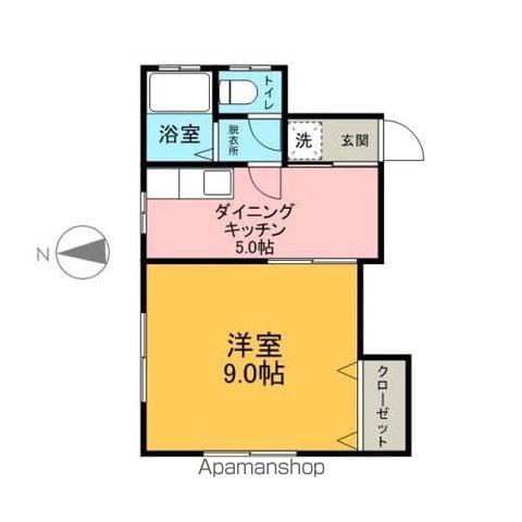 ハイツ渡辺(1DK/2階)の間取り写真