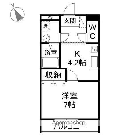 メゾンアグレアーブル(1K/1階)の間取り写真