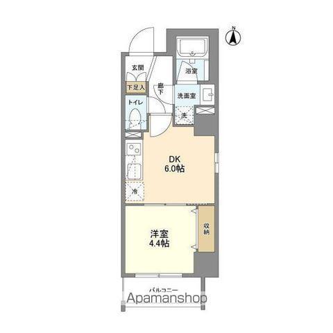 ウェルスクエア錦糸町サウス(1DK/4階)の間取り写真