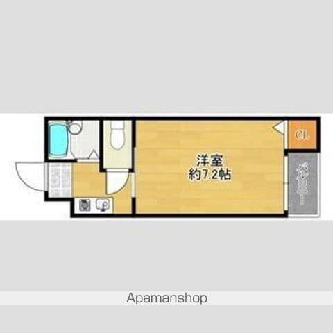 ミドゥスジ堺Ⅱ(1K/3階)の間取り写真