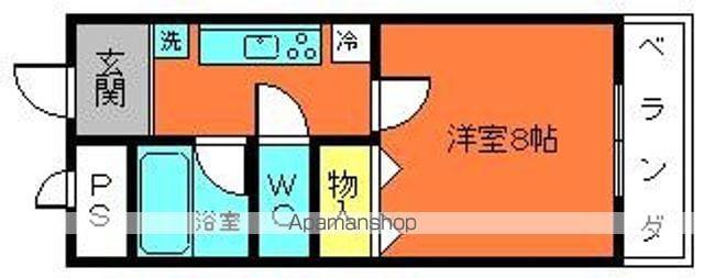 クリスタ八木(1K/3階)の間取り写真