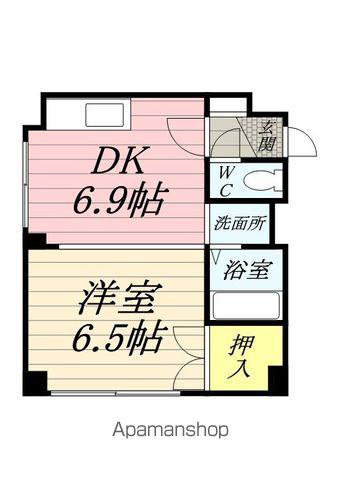 シティハウス平岸(1DK/4階)の間取り写真