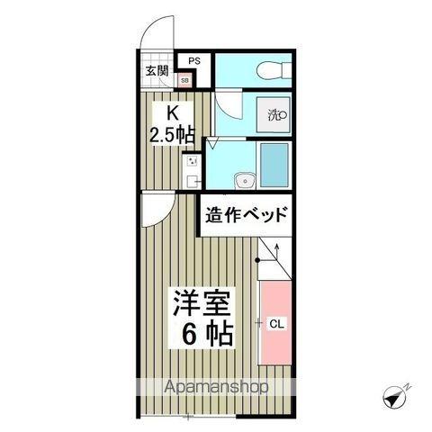 パレスカーマ(1K/1階)の間取り写真