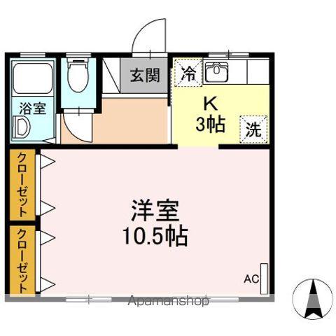 新浜マンション(1K/1階)の間取り写真