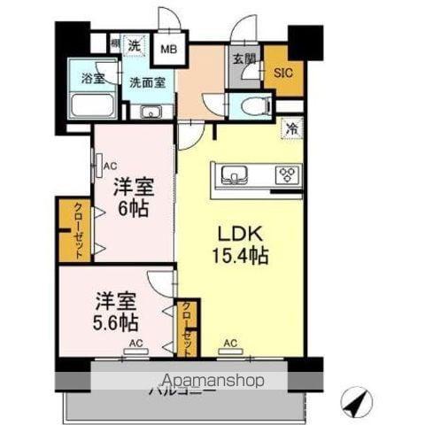 ALOFTⅡ(2LDK/10階)の間取り写真