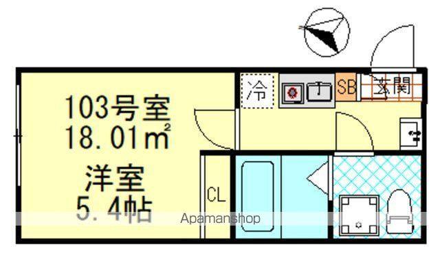 CK四ツ木(1K/1階)の間取り写真