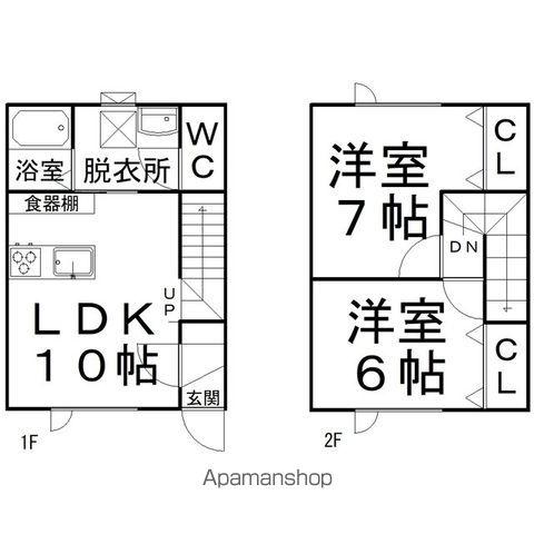 ハッピー北央A(2LDK/1階)の間取り写真