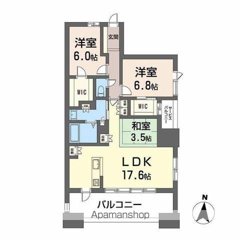 NUDGEONE.照葉(3LDK/6階)の間取り写真