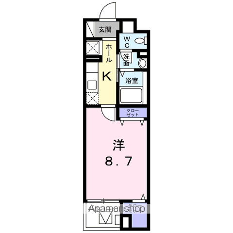 モデラート(1K/3階)の間取り写真