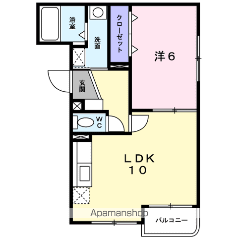 グレイシャス西麻生(1LDK/2階)の間取り写真