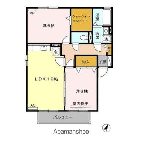 メゾン・トモトール A/B(2LDK/2階)の間取り写真