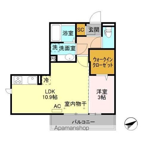 レジデンス リアン(1LDK/3階)の間取り写真