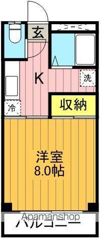 アピア開成(1K/1階)の間取り写真