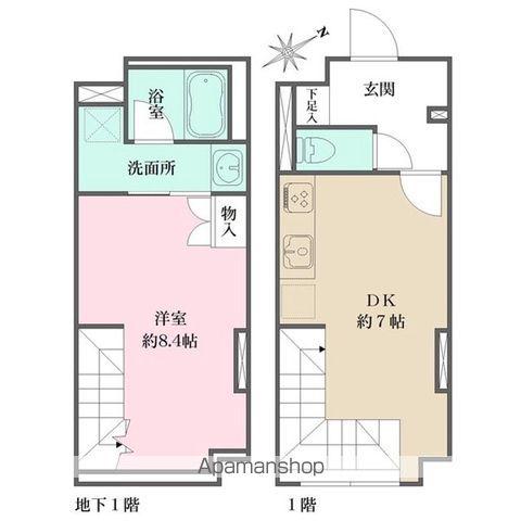 FIKA大井町(1DK/2階)の間取り写真