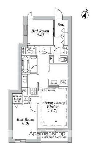 GREENCREST(2LDK/1階)の間取り写真