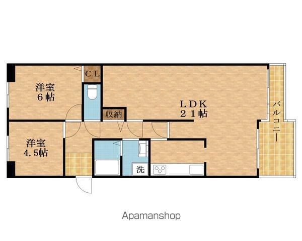 ラール関目スカイハイツ(2LDK/12階)の間取り写真
