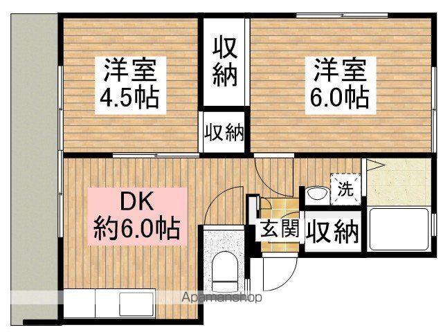 グリーンハイツ(2DK/1階)の間取り写真