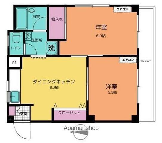 メゾン武蔵関(2DK/3階)の間取り写真