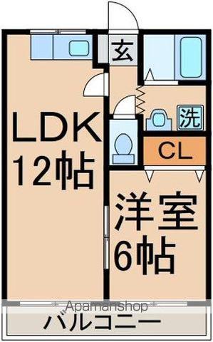 パークサイドハウス(1LDK/2階)の間取り写真
