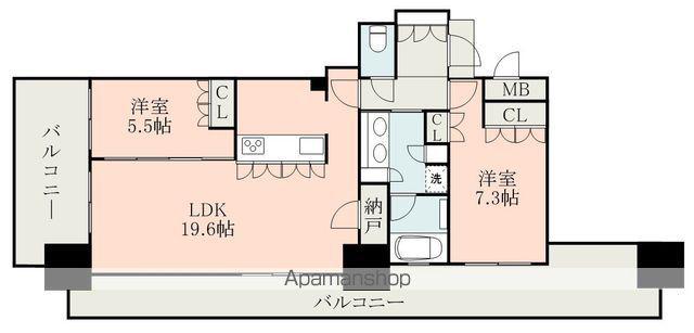 MJR熊本ゲートタワー(2SLDK/4階)の間取り写真