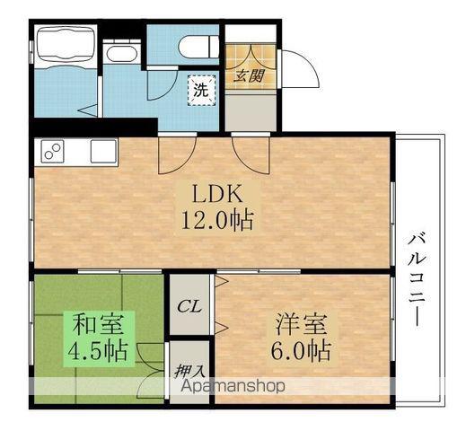 フィルネス(2LDK/1階)の間取り写真